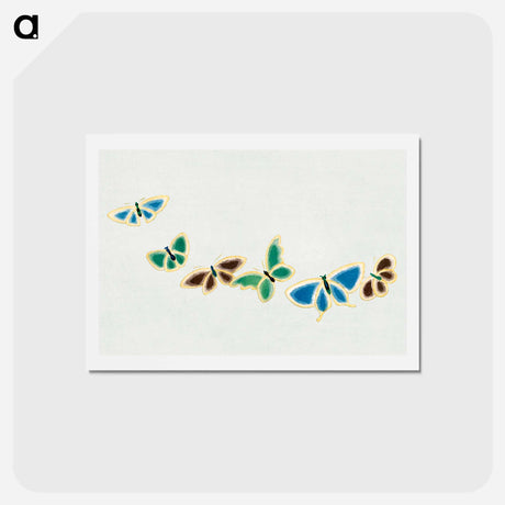 アートポストカード-Vintage butterfly - 神坂 雪佳 Postcard.