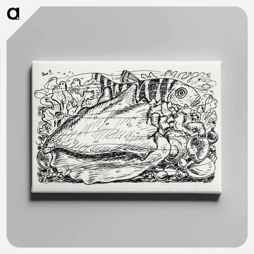 Fish and shell in the water - レオ ヘステル Canvas.