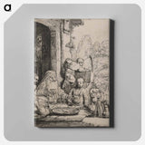 アートパネル-Abraham Entertaining the Angels - レンブラント ファン レイン Canvas.