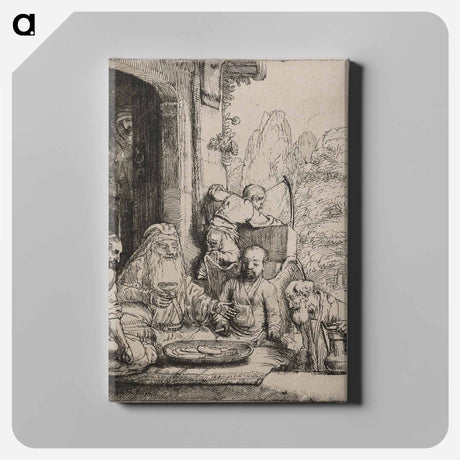 アートパネル-Abraham Entertaining the Angels - レンブラント ファン レイン Canvas.