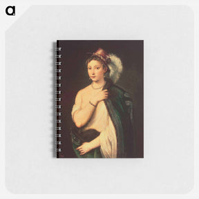 アートメモ帳-Portrait of a young woman with feather hat - ティツィアーノ ヴェチェッリオ Memo.