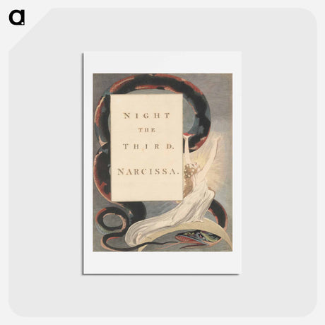 アートポストカード-Young's Night Thoughts, Page 43, Night the Third, Narcissa - ウィリアム ブレイク Postcard.