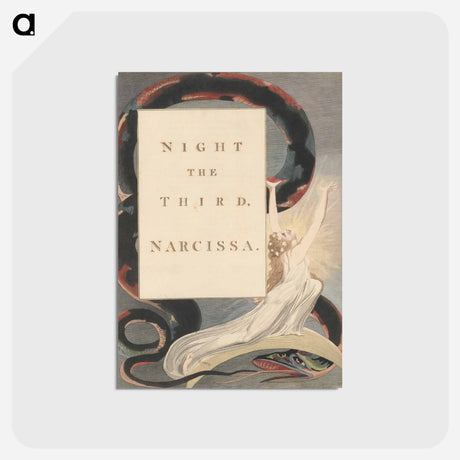 アートポストカード-Young's Night Thoughts, Page 43, Night the Third, Narcissa - ウィリアム ブレイク Postcard.