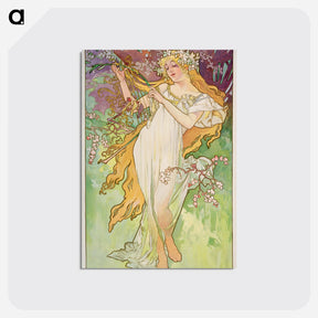アートポストカード-The Four Seasons "Spring" - アルフォンス ミュシャ Postcard.