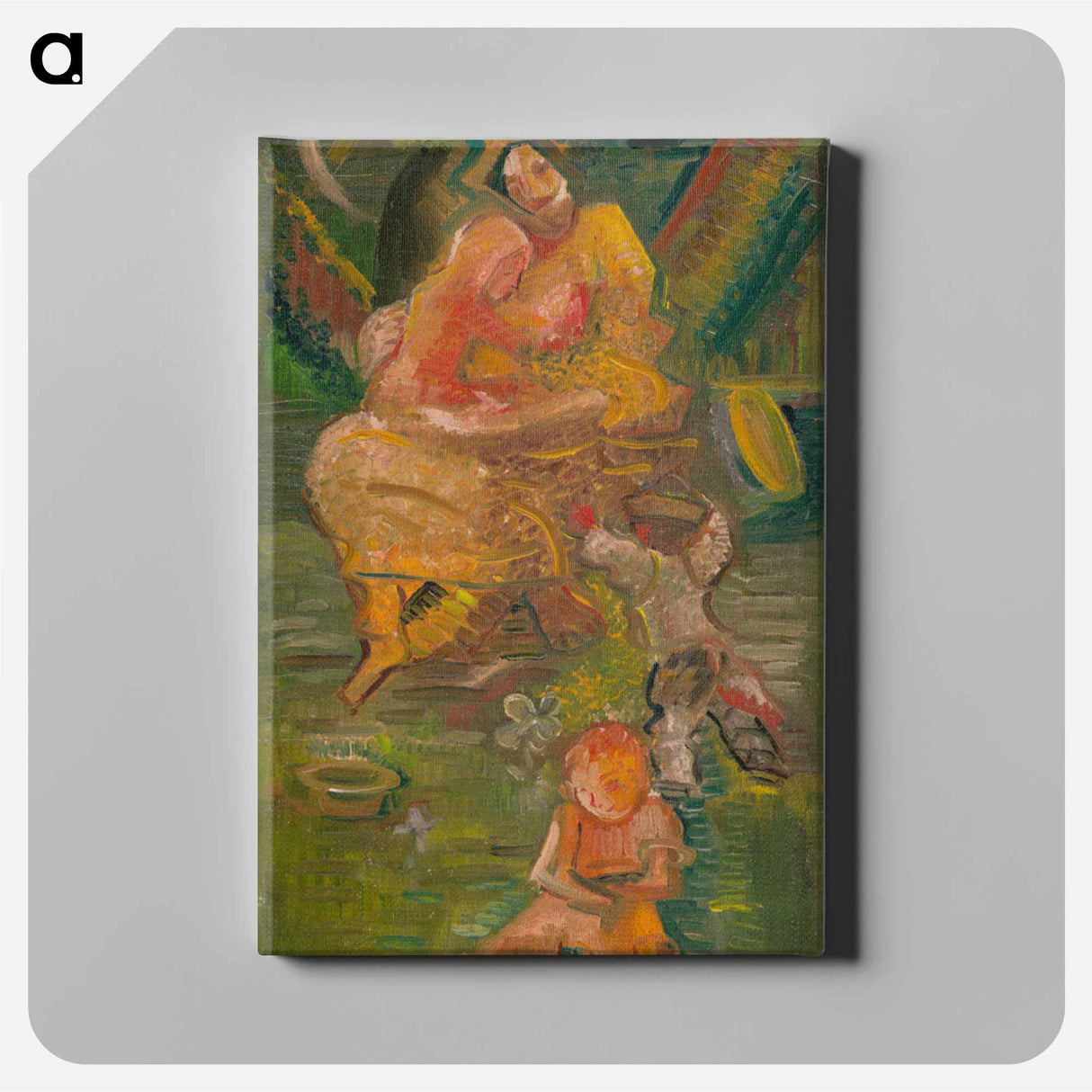 Mother with children - アーノルド ピーター ワイズ クビンチャン Canvas.