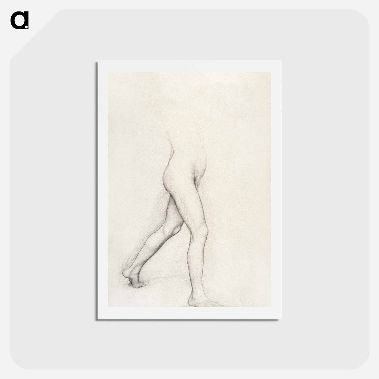 アートポストカード-Study of a Girl's Legs for the painting "Young Spartans" - エドガー ドガ Postcard.