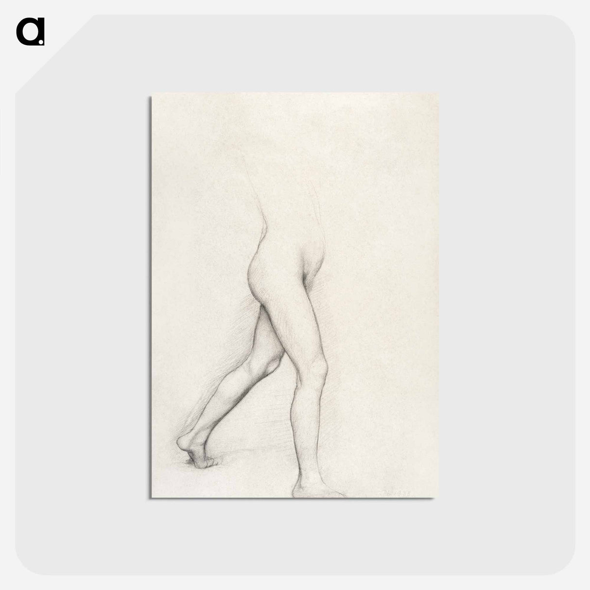 アートポストカード-Study of a Girl's Legs for the painting "Young Spartans" - エドガー ドガ Postcard.