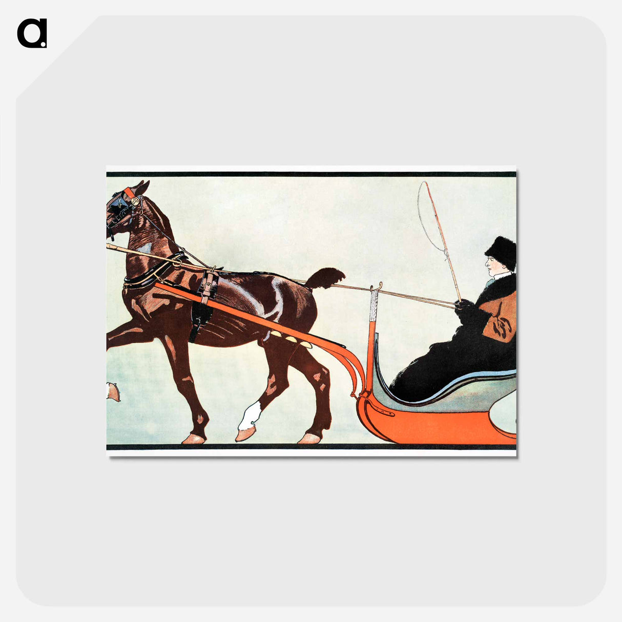 アートポストカード-Man in carriage - エドワード ペンフィールド Postcard.