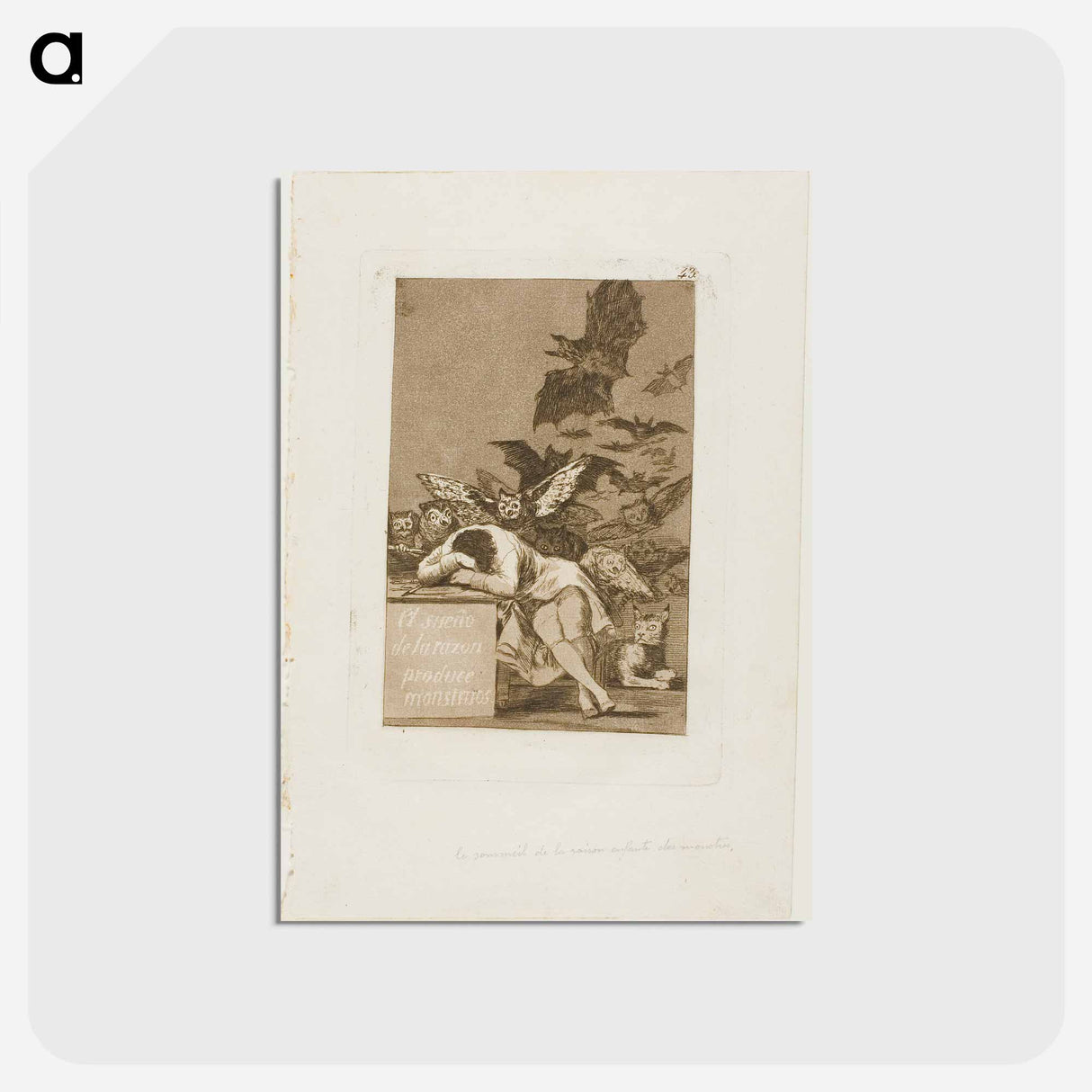 アートポストカード-The Sleep of Reason Produces Monsters - フランシスコ デ ゴヤ Postcard.