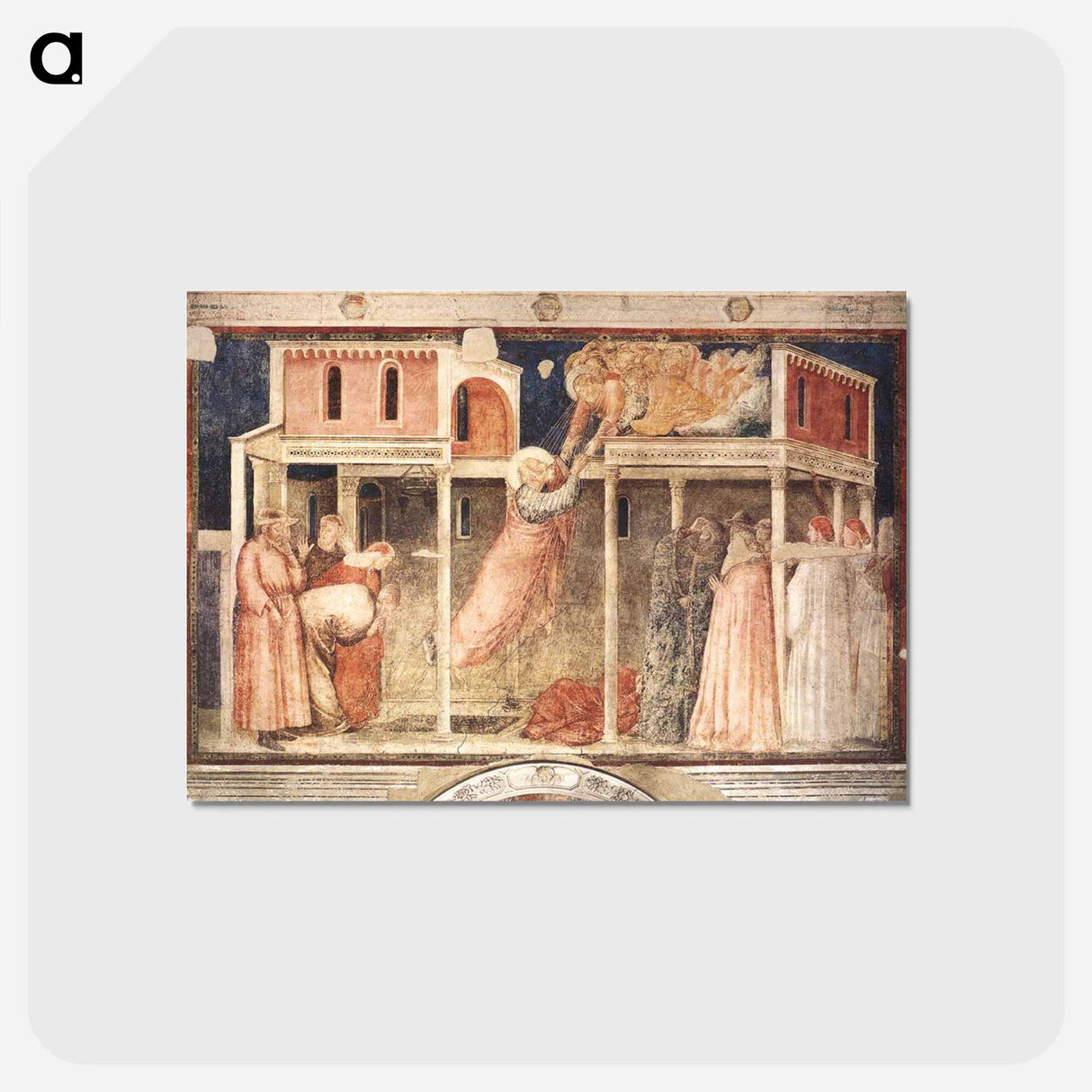 Ascension of the Evangelist - ジョット ディ ボンドーネ Postcard.