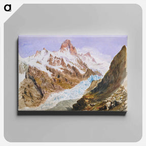 アートパネル-Schreckhorn, Eismeer from Splendid Mountain Watercolours Sketchbook by John Singer Sargent - ジョン シンガー サージェント Canvas.