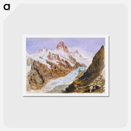 アートポストカード-Schreckhorn, Eismeer from Splendid Mountain Watercolours Sketchbook by John Singer Sargent - ジョン シンガー サージェント Postcard.