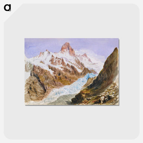 アートポストカード-Schreckhorn, Eismeer from Splendid Mountain Watercolours Sketchbook by John Singer Sargent - ジョン シンガー サージェント Postcard.