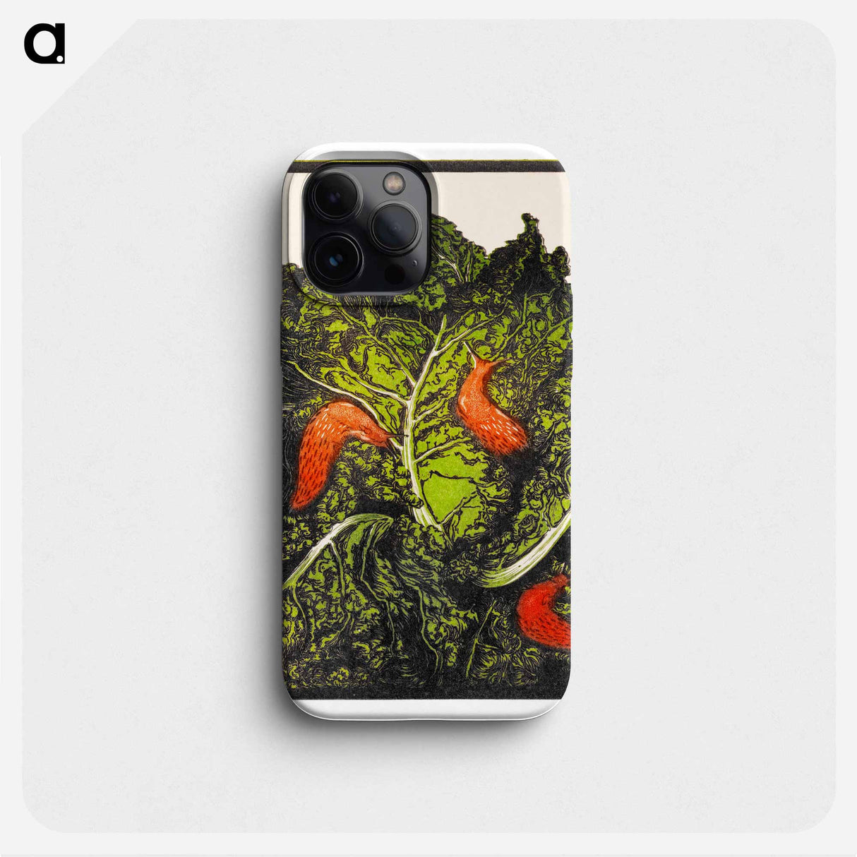 Three slugs on a cabbage - Julie de Graag Phone Case.