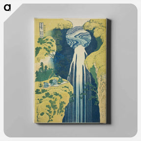 アートパネル-The waterfall of Amida behind the Kiso Road - 葛飾 北斎 Canvas.