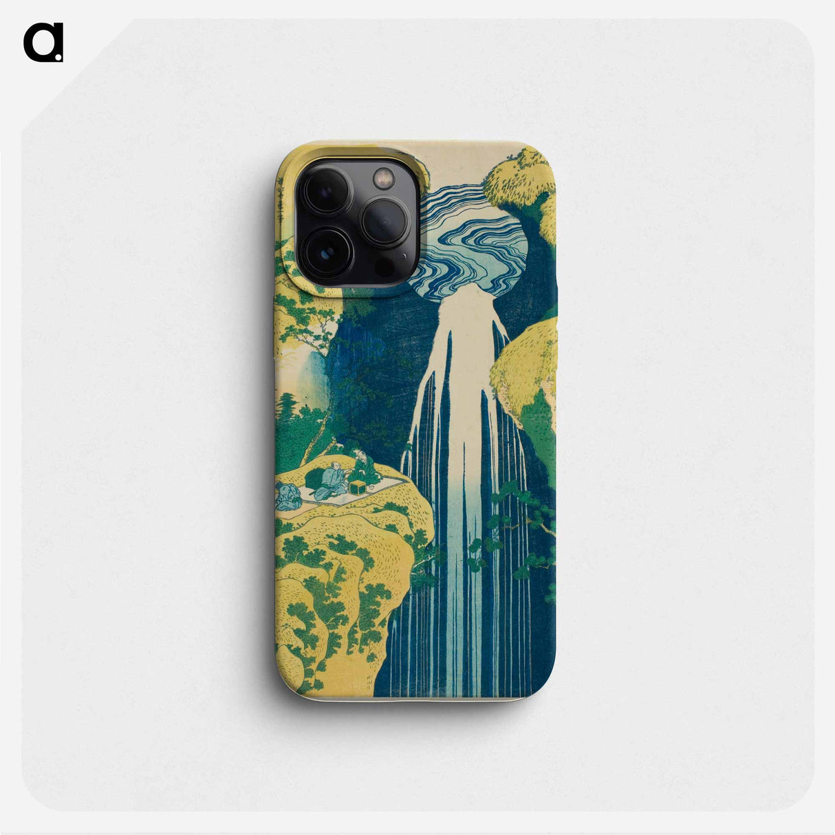 The waterfall of Amida behind the Kiso Road - Katsushika Hokusai Phone Case.