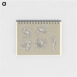 Pegasus, duif, vrouwenhoofd, wapen en hand met roos - レオ ヘステル Memo.