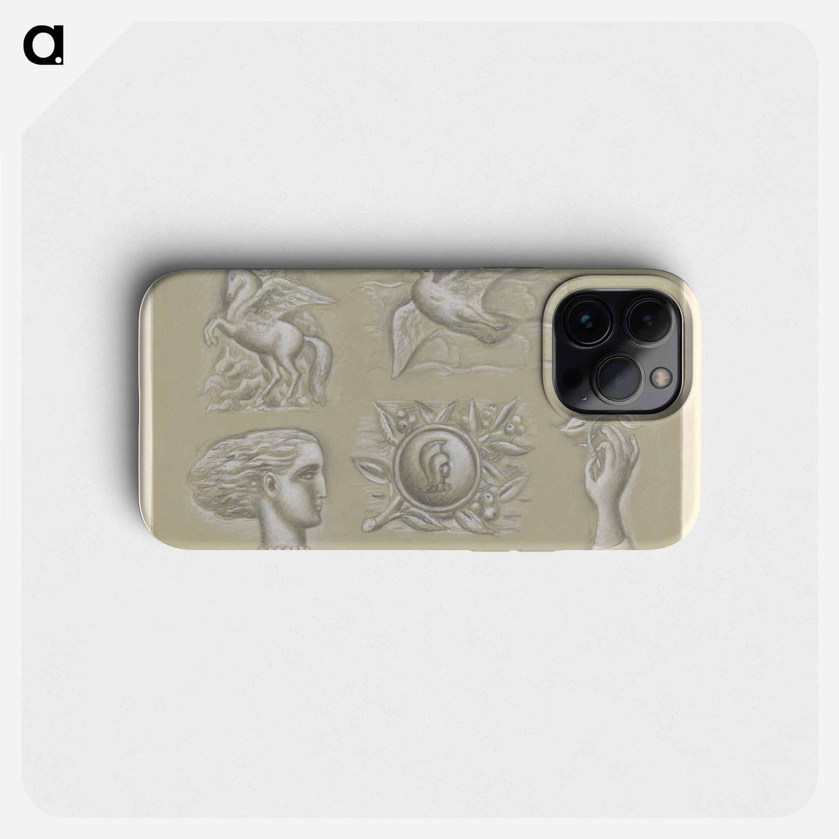 Pegasus, duif, vrouwenhoofd, wapen en hand met roos - レオ ヘステル Phone Case.