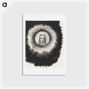 アートポストカード-And the Face of Christ Shone in the Disk of the Sun - オディロン ルドン Postcard.