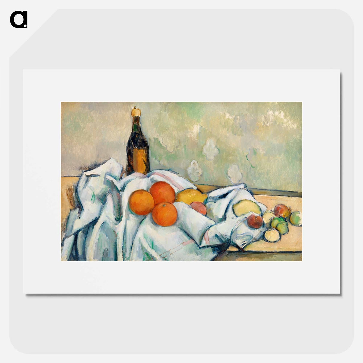 Bottle and Fruits - ポール セザンヌ Poster.
