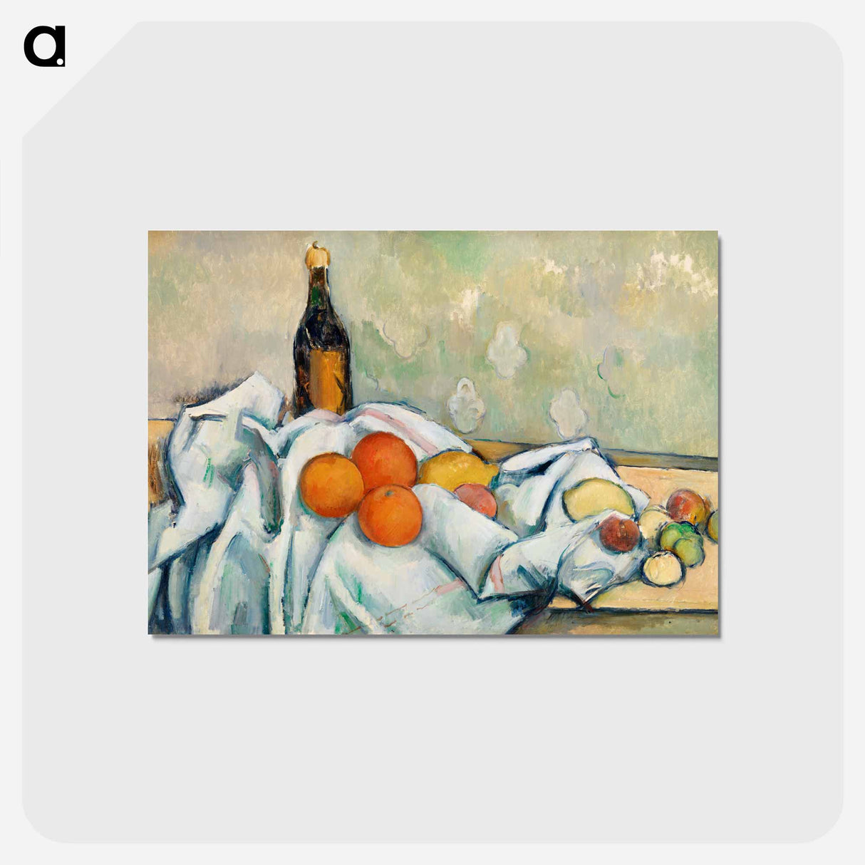 アートポストカード-Bottle and Fruits - ポール セザンヌ Postcard.