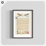 アートポスター-Crested Crane Fly, Insect, and French Rose from Mira Calligraphiae Monumenta or The Model Book of Calligraphy
 - 書道のお手本 Poster.