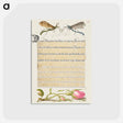 アートポストカード-Crested Crane Fly, Insect, and French Rose from Mira Calligraphiae Monumenta or The Model Book of Calligraphy
 - 書道のお手本 Postcard.