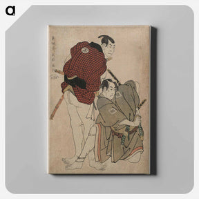 アートパネル-Ichikawa Omezō I as Tomita Hyōtarō, and Ōtani Oniji II as Kawashima Jibugorō - 東洲斎 写楽 Canvas.