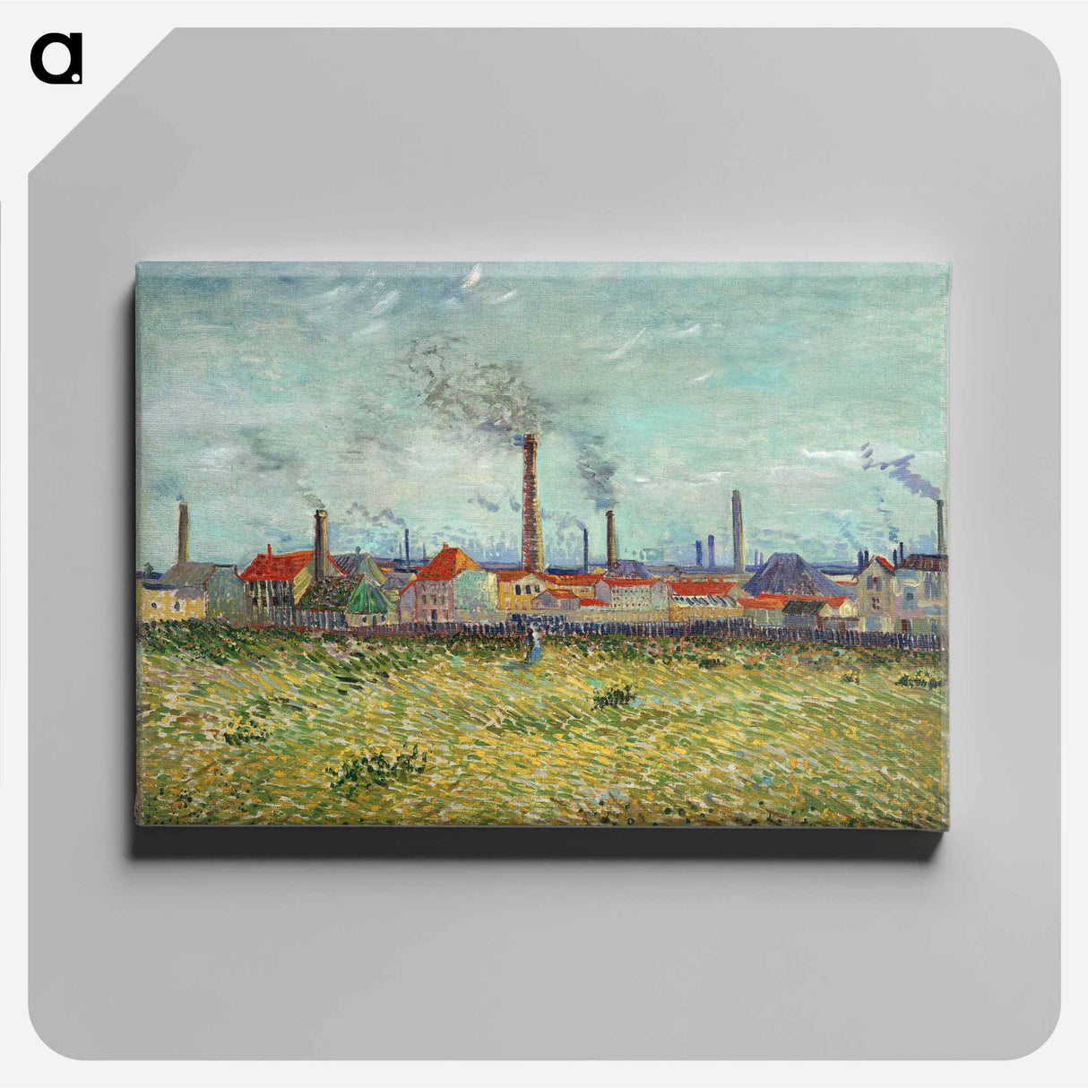 Factories at Clichy - フィンセント ファン ゴッホ Canvas.