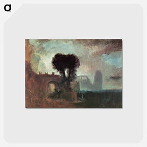 アートポストカード-Archway with Trees by the Sea - ウィリアム ターナー Postcard.