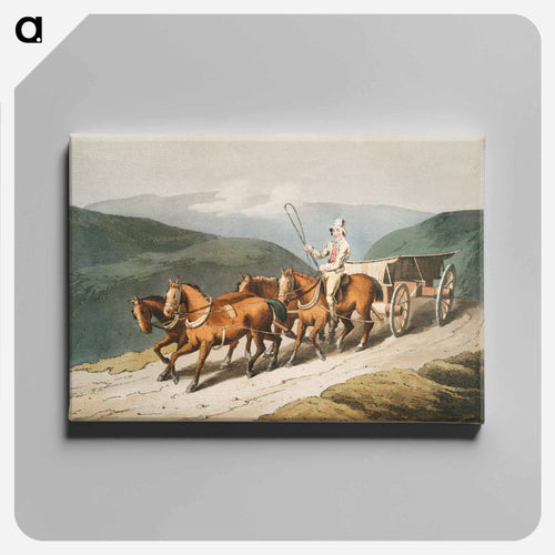 Illustration of the east riding or wolds waggon - 19世紀のヨークシャー Canvas.