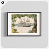 Sailing boats in landscape - アルバート エーデルフェルト Poster.