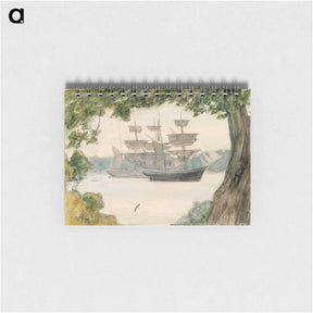 アートメモ帳-Sailing boats in landscape - アルバート エーデルフェルト Memo.