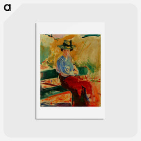 アートポストカード-Figure on Bench - アルフレッド ヘンリー マウラー Postcard.