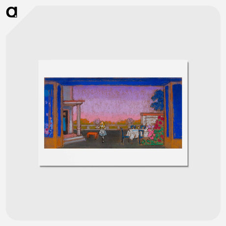 アートポストカード-March Hare's Garden - 不思議の国のアリス Postcard.