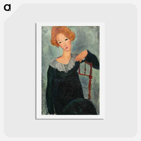 アートポストカード-Woman with Red Hair - アメデオ モディリアーニ Postcard.