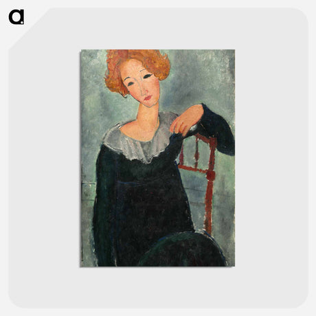 アートポストカード-Woman with Red Hair - アメデオ モディリアーニ Postcard.