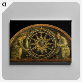 アートパネル-Saint Anthony of Padua and St. Bernardine of Siena presenting the monogram of Christ - アンドレア マンテーニャ Canvas.