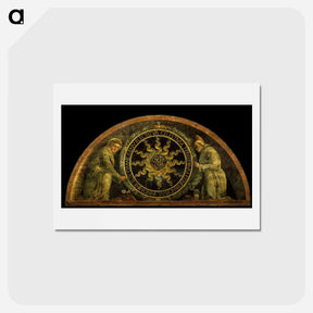 アートポストカード-Saint Anthony of Padua and St. Bernardine of Siena presenting the monogram of Christ - アンドレア マンテーニャ Postcard.