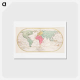 アートポストカード-Mappe Monde ou Carte générale de l'Univers - アンティーク地図 Postcard.