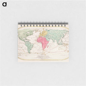 アートメモ帳-Mappe Monde ou Carte générale de l'Univers - アンティーク地図 Memo.