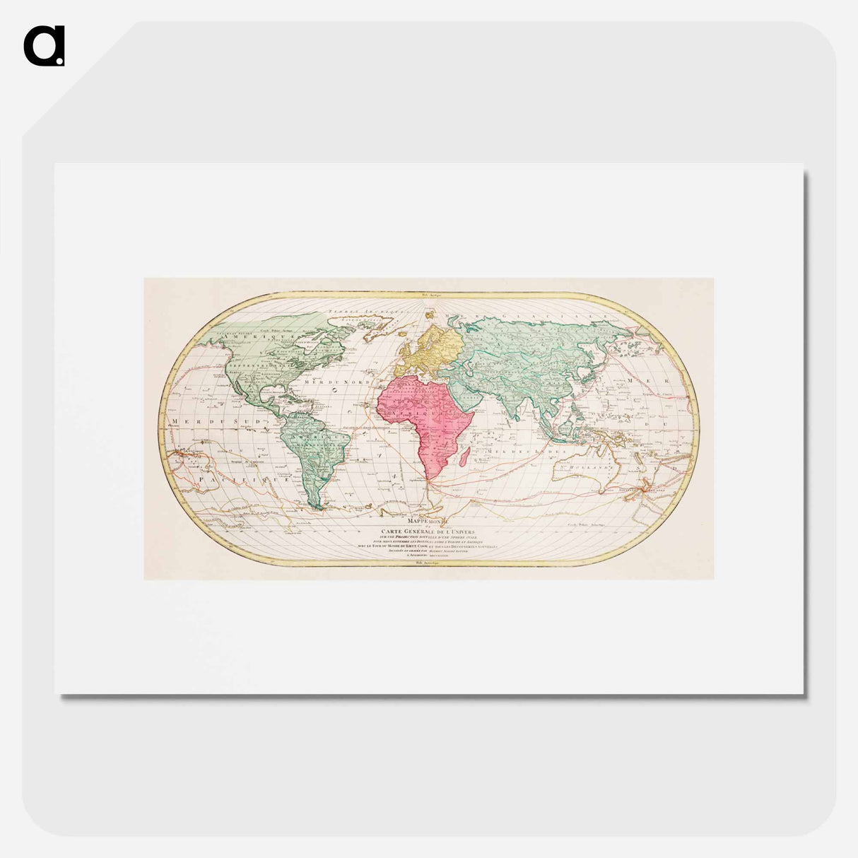 Mappe Monde ou Carte générale de l'Univers - アンティーク地図 Poster.