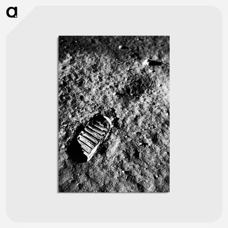 アートポストカード-Astronaut’s Footprint in Lunar Soil - アポロ月面着陸 Postcard.