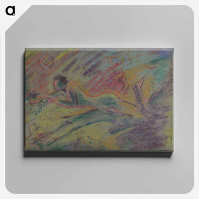 アートパネル-Reclining female nude in a landscape - アーノルド ピーター ワイズ クビンチャン Canvas.