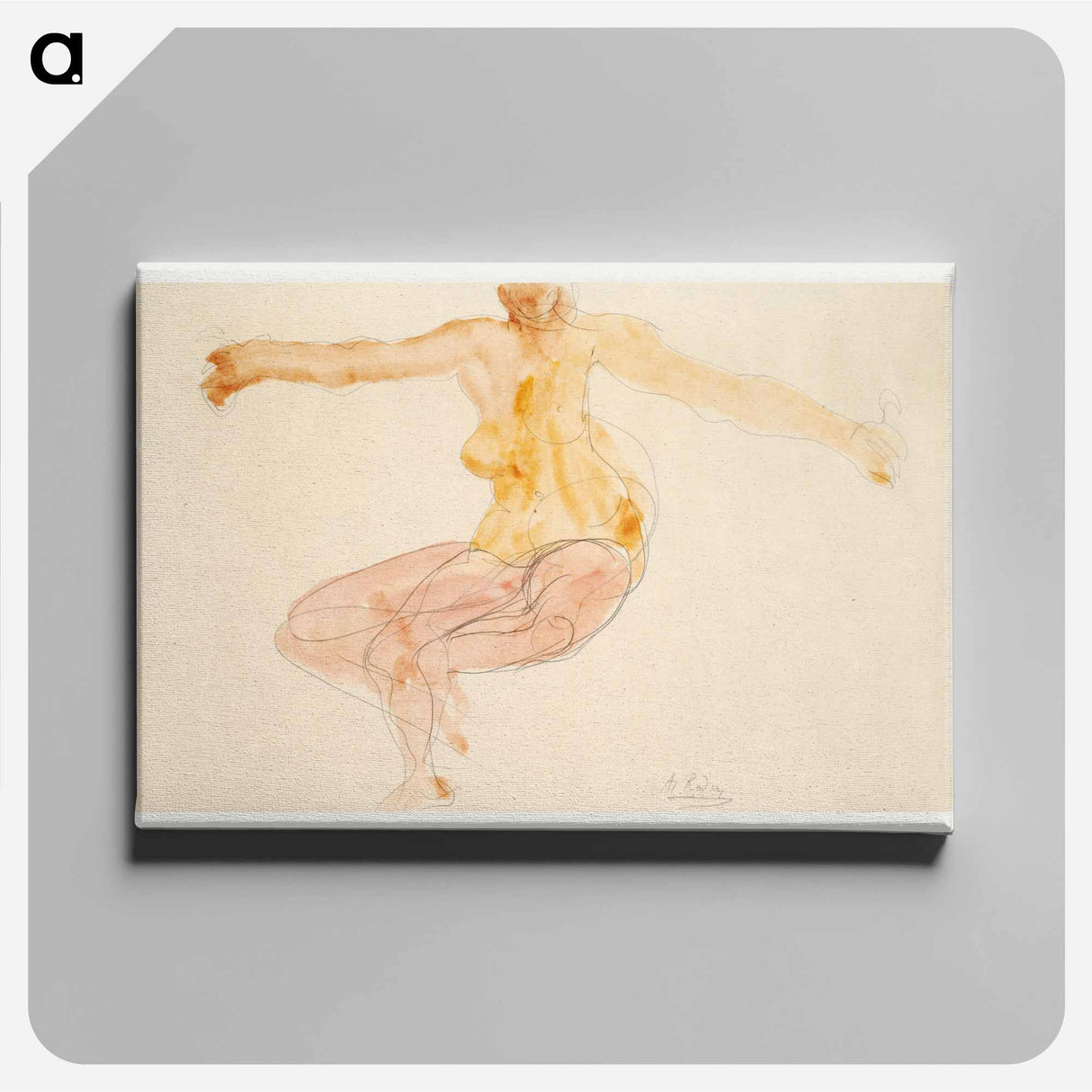 Nude woman dancing sensually - オーギュスト ロダン Canvas.