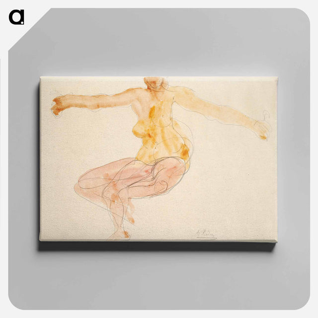 アートパネル-Nude woman dancing sensually - オーギュスト ロダン Canvas.