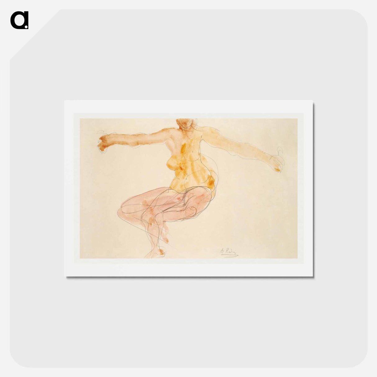 Nude woman dancing sensually - オーギュスト ロダン Postcard.