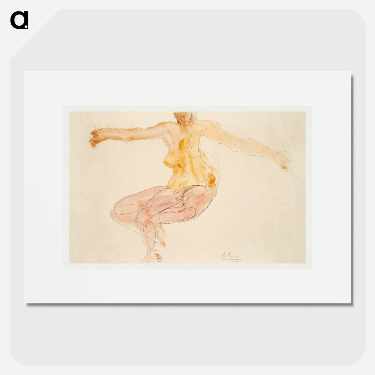 Nude woman dancing sensually - Auguste Rodin Poster.