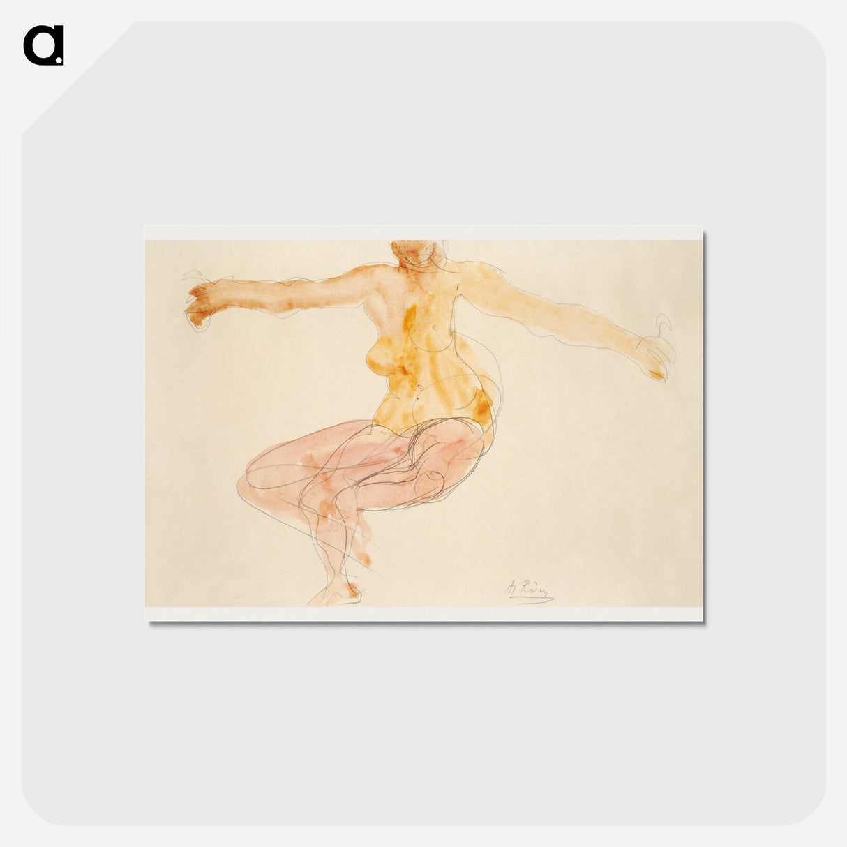 Nude woman dancing sensually - オーギュスト ロダン Postcard.