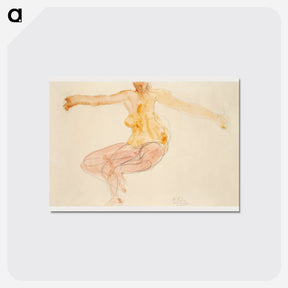 アートポストカード-Nude woman dancing sensually - オーギュスト ロダン Postcard.
